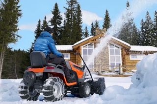 YTH tractor with snow thrower